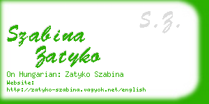 szabina zatyko business card